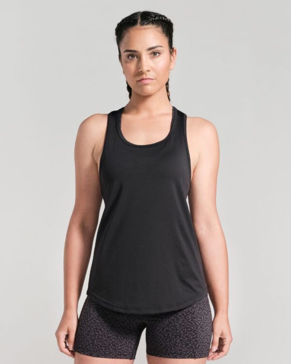 Essentials-Black-Racerback-Tank-Front