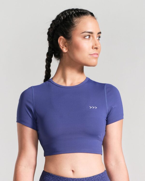 Fitted-Cropped-Tee-Electric-Blue-Front